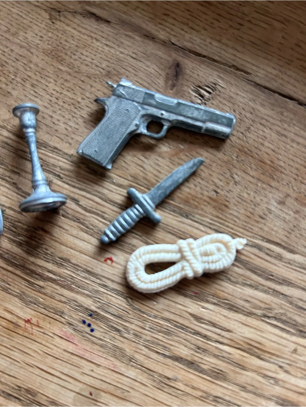 Vintage metal clue game pieces for Jewelery making crafts unique gifts weapons